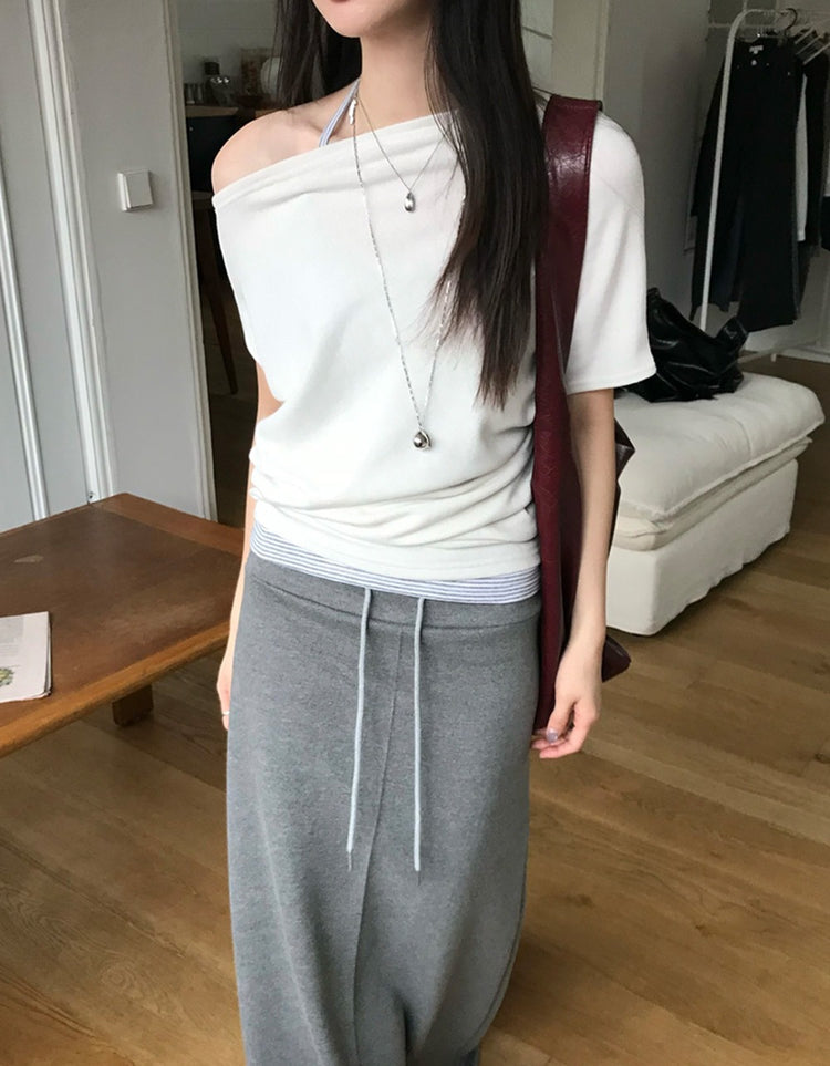 美肩堆堆細節修身上衣