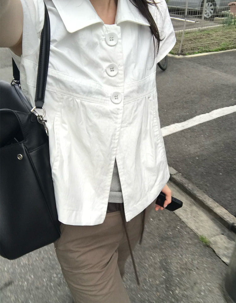 翻領大扣鈕細節外套