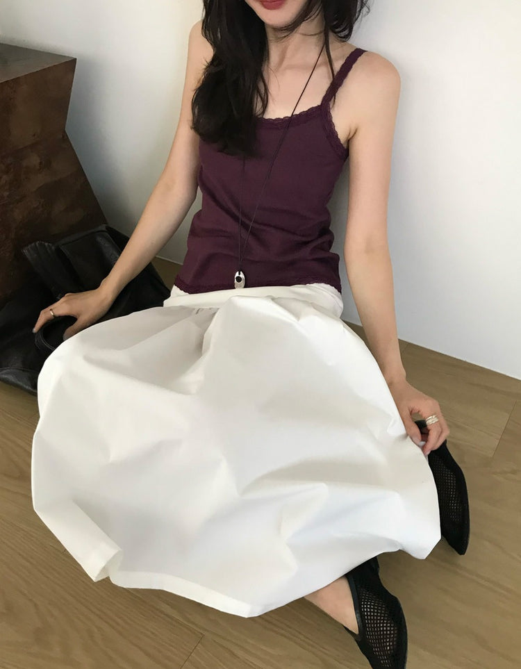 美色蕾絲邊細節背心