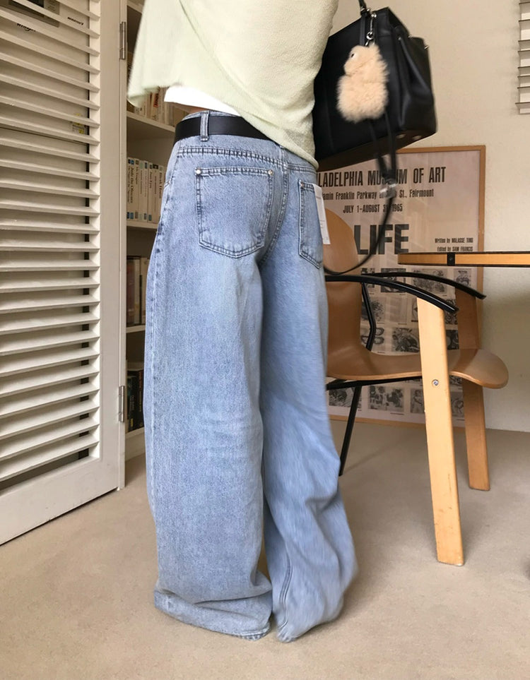 美刷色經典直版牛仔褲