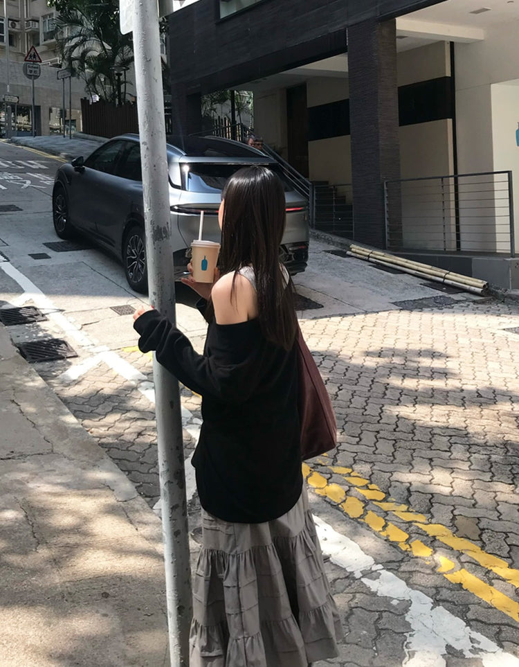 V領綁帶修腰細節上衣