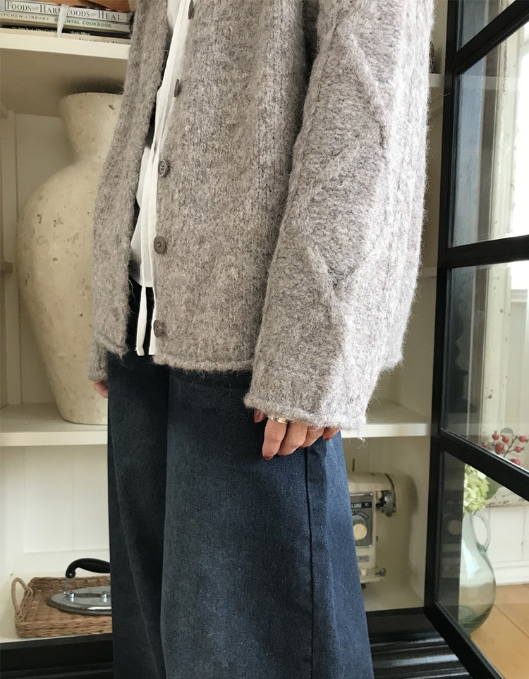 暗菱格紋理針織外套