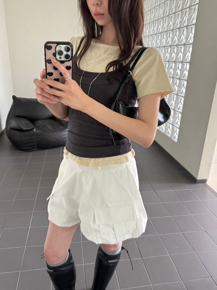 美色船領壓線細節上衣