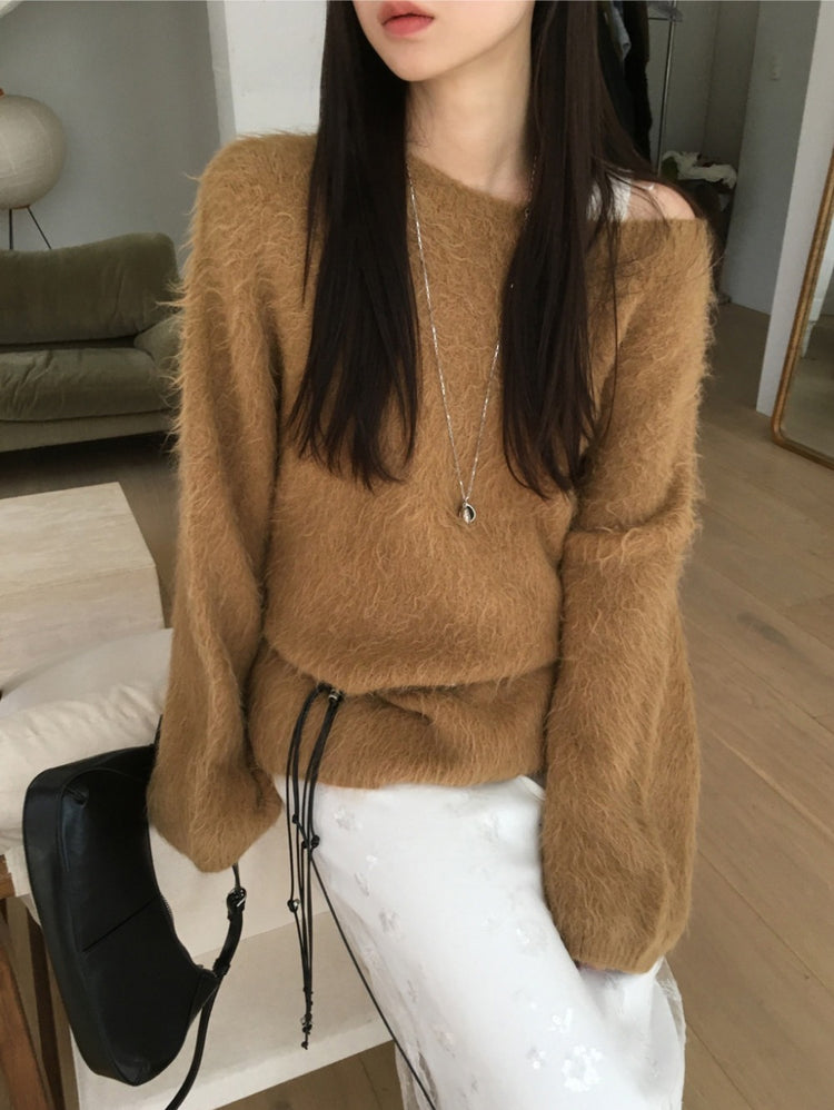 美肩毛流質感寬鬆毛衣