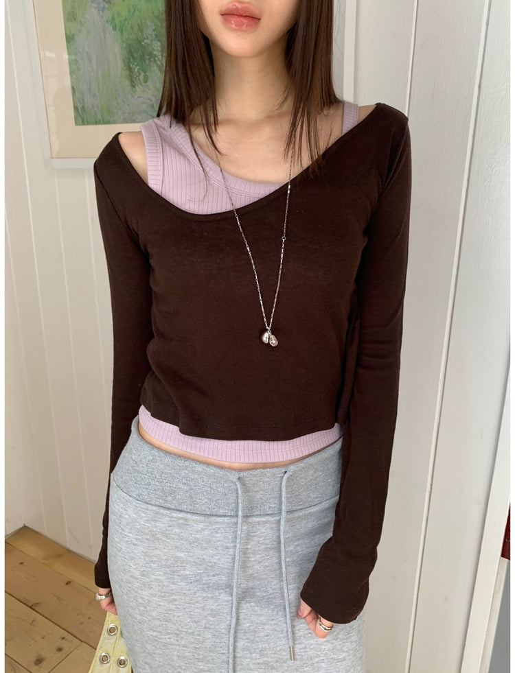 坑紋不對稱細節背心