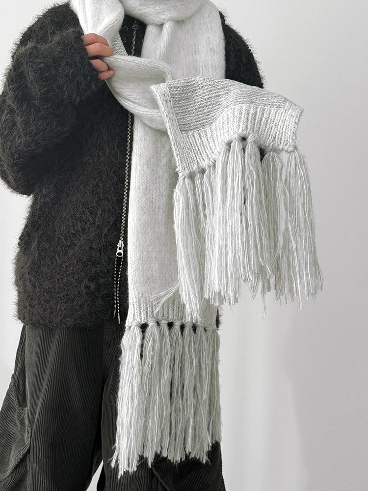 毛絨雙拉鏈鐵環細節連帽外套