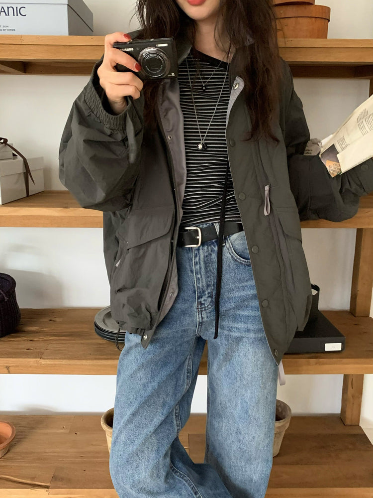 基礎復古美刷色直筒牛仔褲