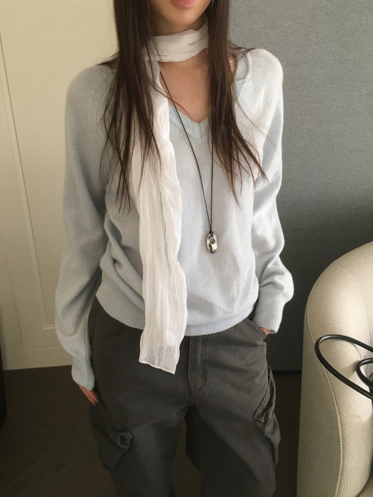 微透拉克蘭袖針織上衣