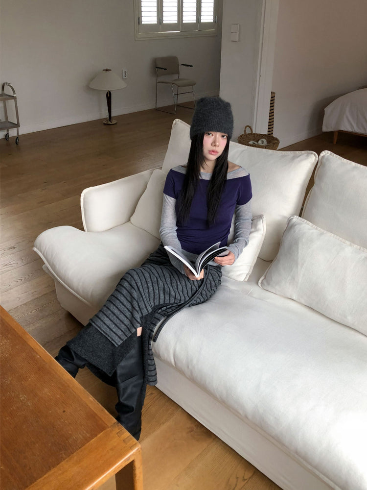 撞色層次感兩件式上衣