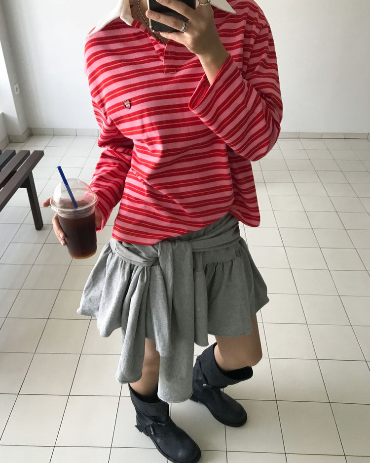 造型感綁腰細節棉裙