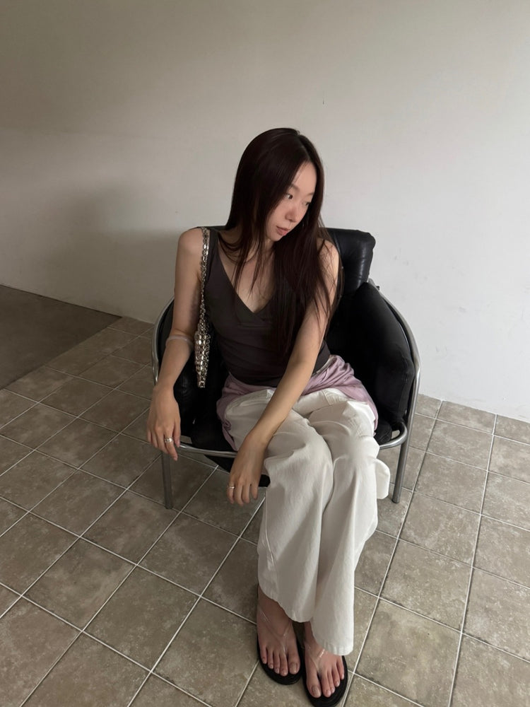 交疊扭結細節背心