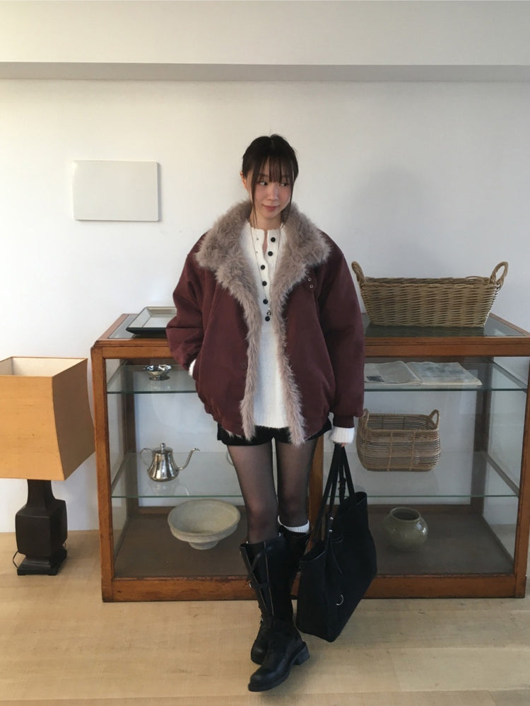 微立領美肩細節毛衣