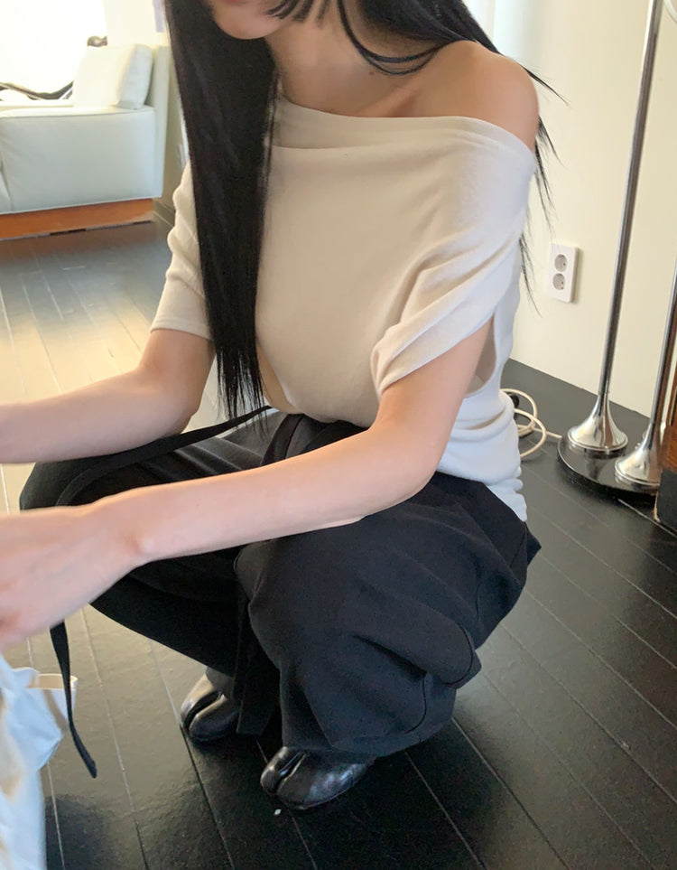 美肩堆堆細節修身上衣