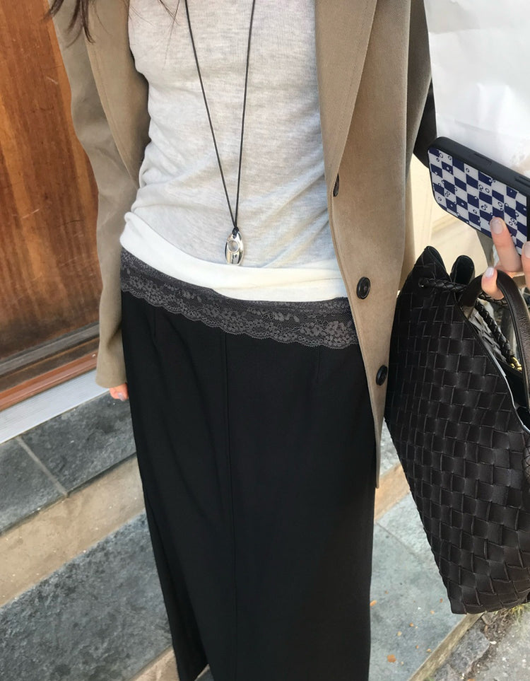 蕾絲邊V領背心