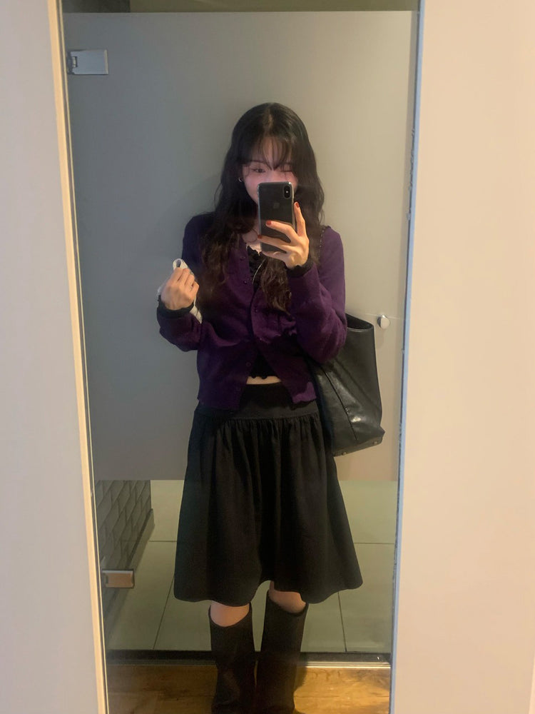 寬腰頭雙扣細節半裙