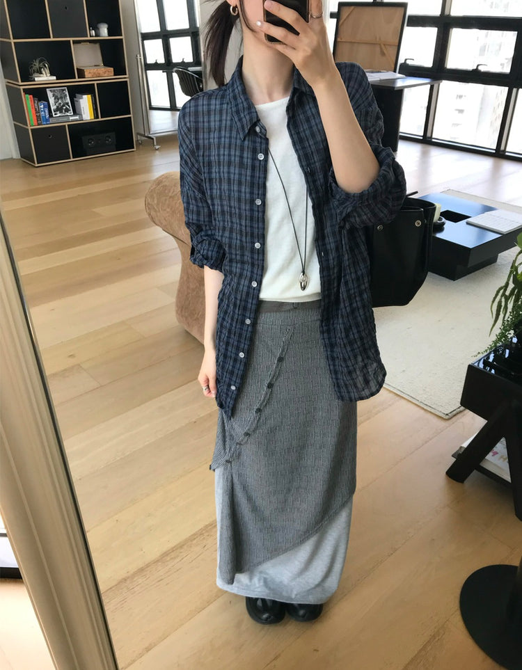 雙層扣鈕設計感及踝裙