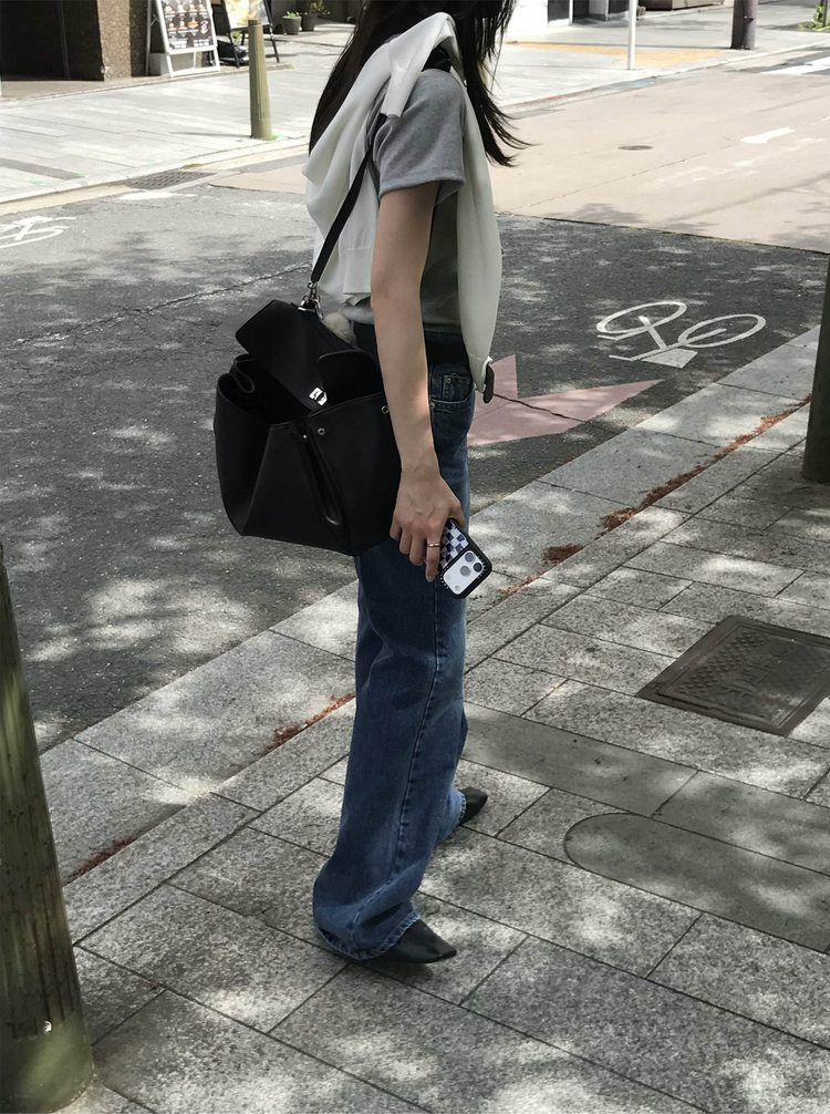 美刷色boot cut低腰牛仔褲