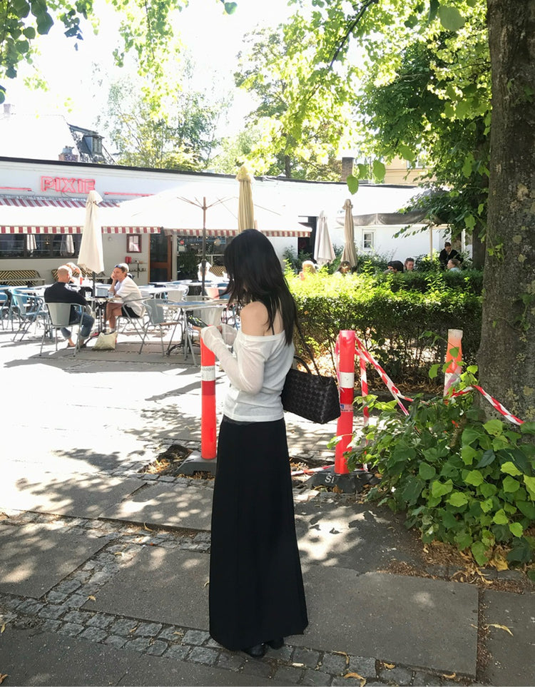 極簡中壓線後開叉及踝裙