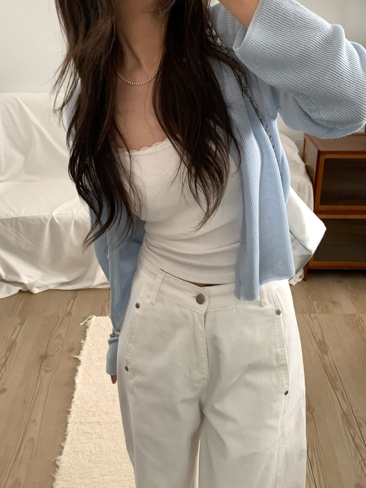 微透膚坑紋針織外套