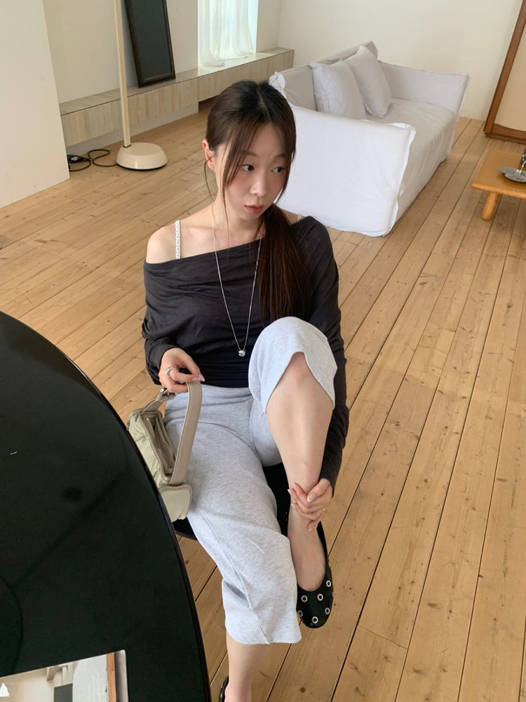 反折腰細節七分棉褲