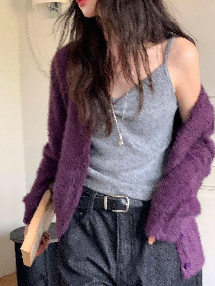 暗條紋細節繭型牛仔褲