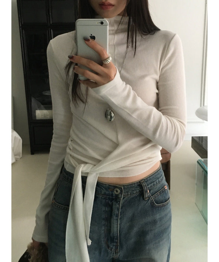 企領扣鈕綁帶細節上衣