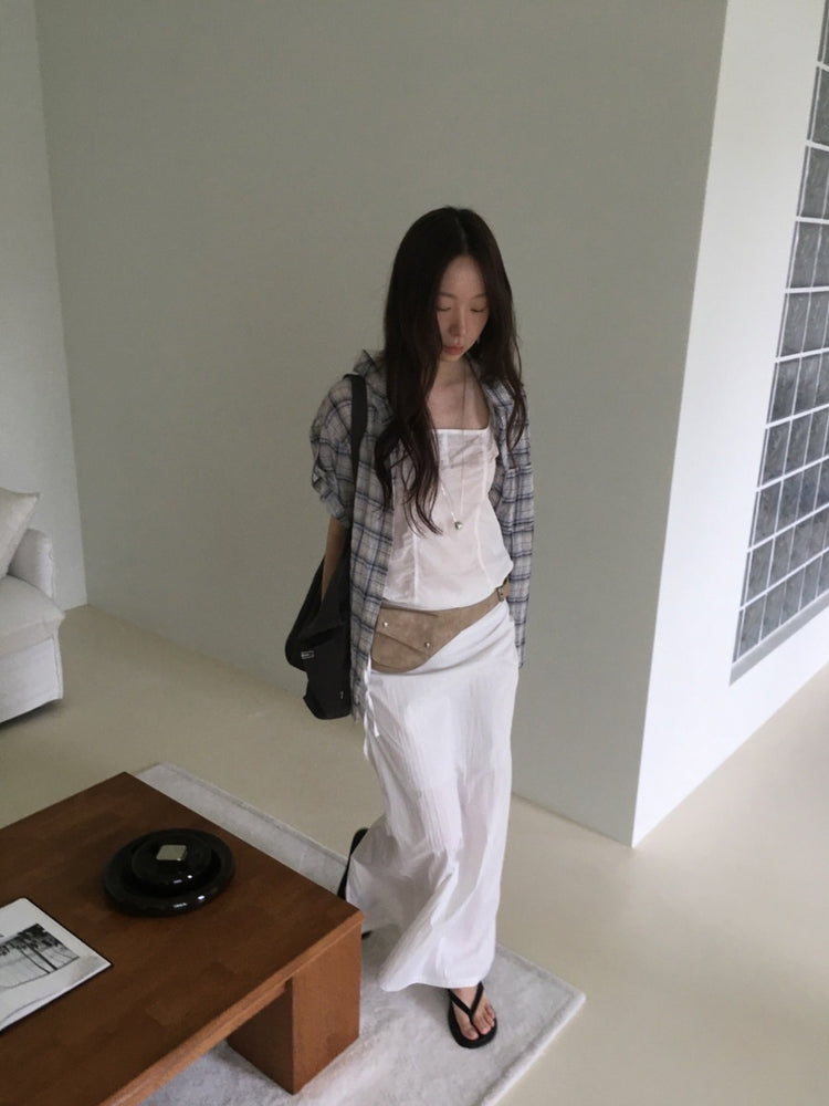 格紋袖扣細節襯衫
