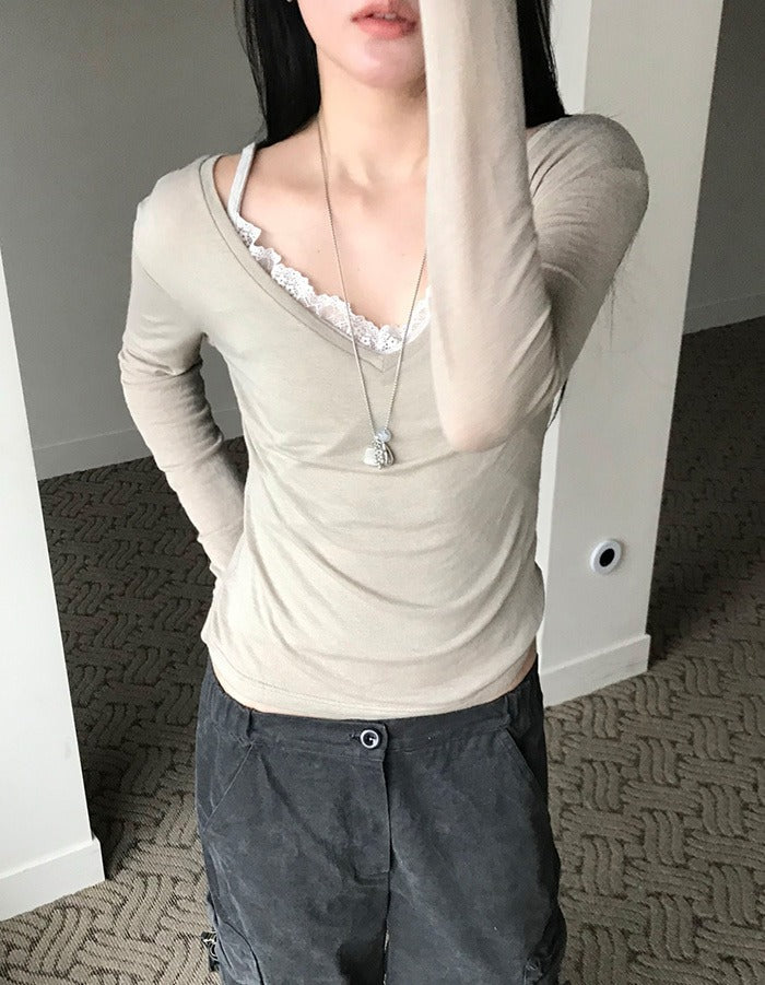 V領隨性修身上衣