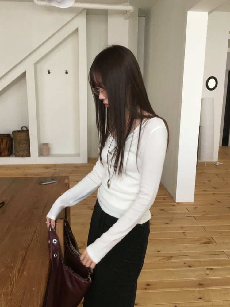 微透羊毛鐵扣細節上衣