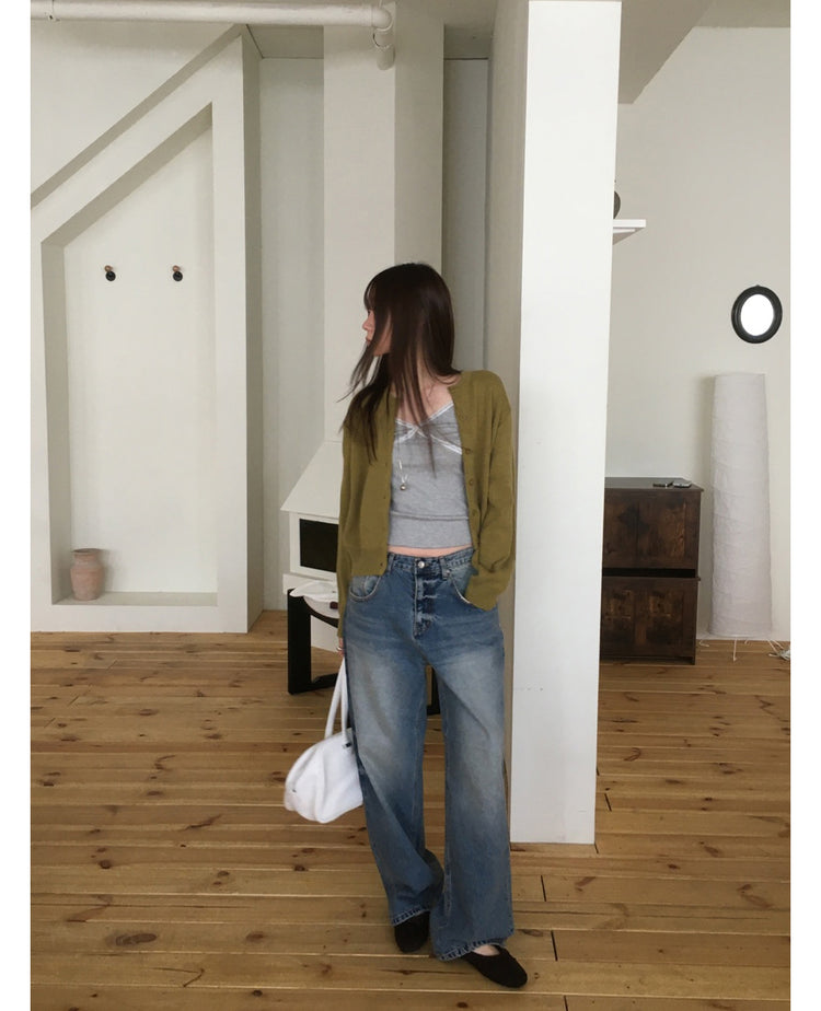 蕾絲邊可調節細節背心