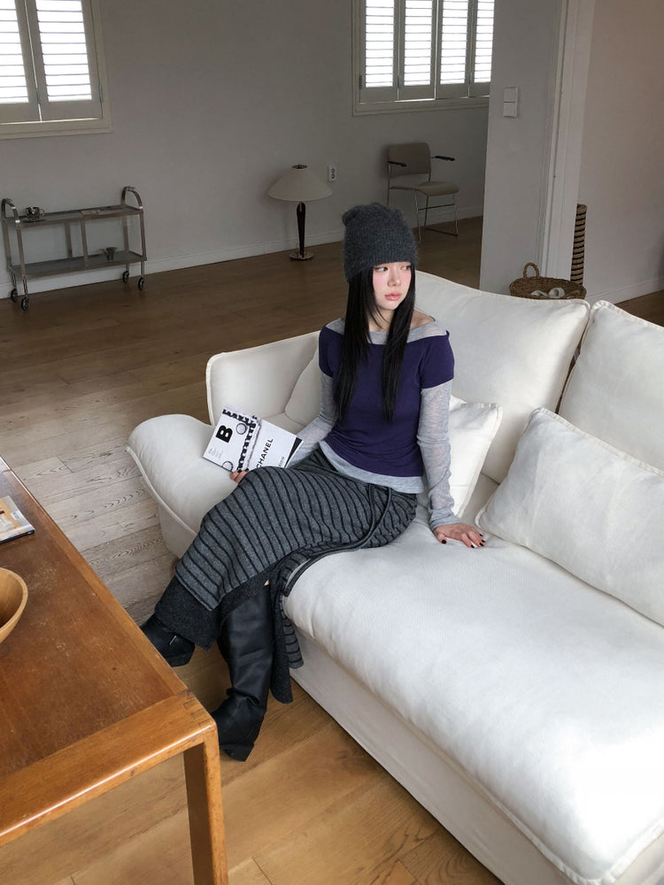 撞色層次感兩件式上衣