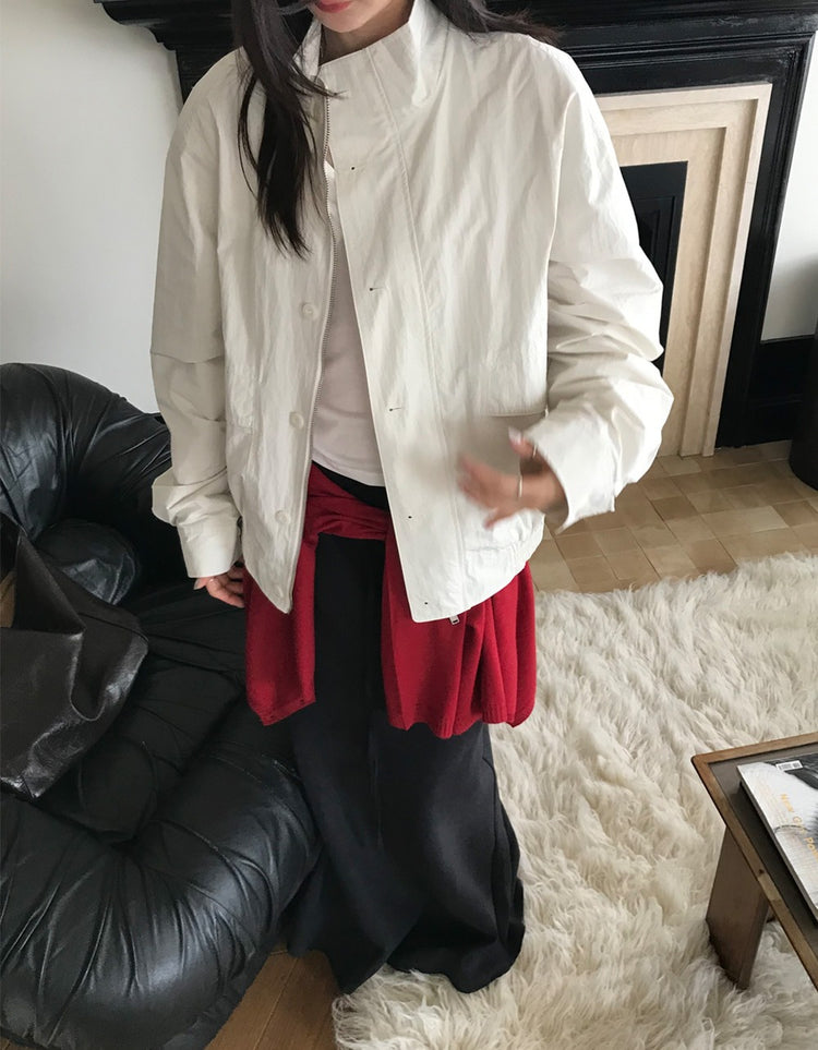 高質立領排鈕細節外套