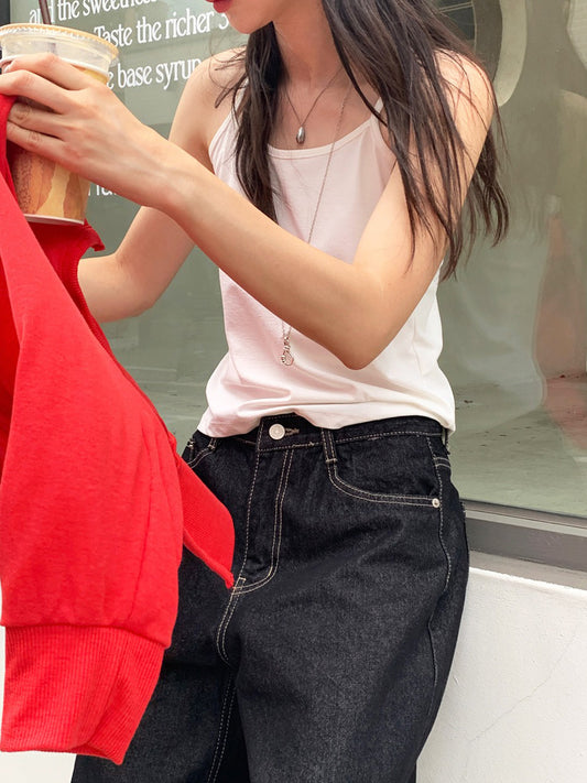 削肩美背細節背心