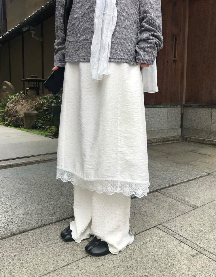 蕾絲邊紋理細節連身裙