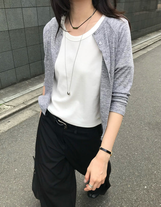 拉克蘭袖七分袖排鈕外套