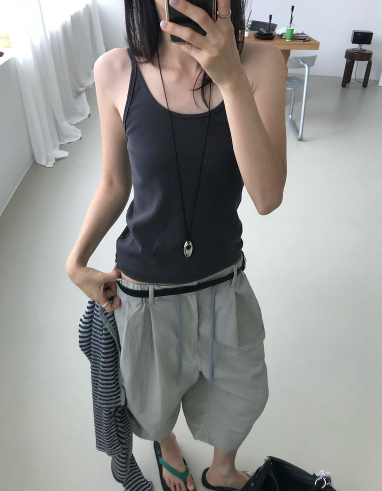美背V領細帶修身背心