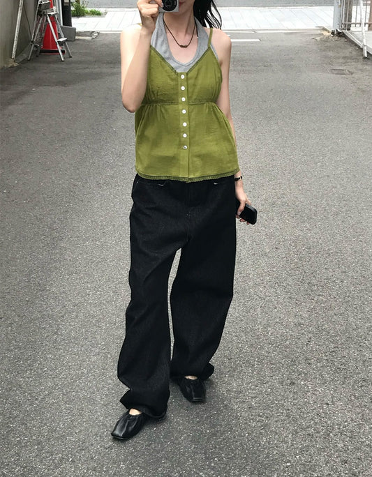 口袋明線細節牛仔褲