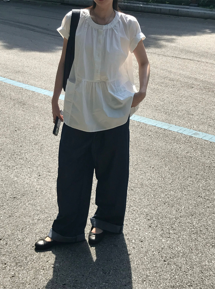 柔軟抽繩休閒牛仔褲