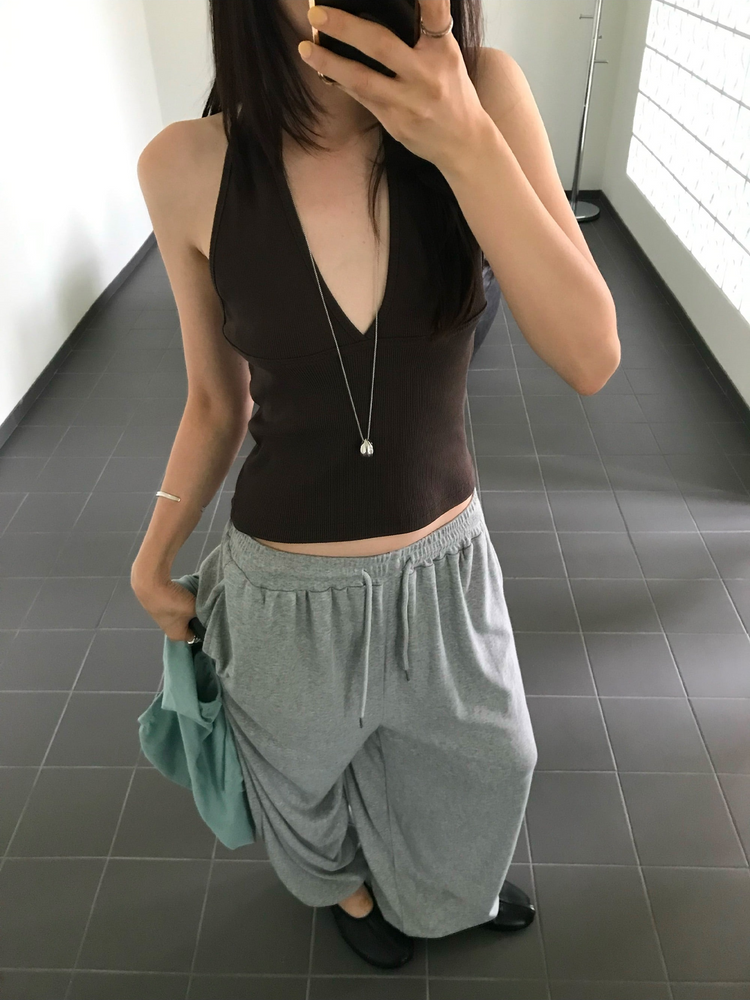 親膚寬鬆束腳休閒褲