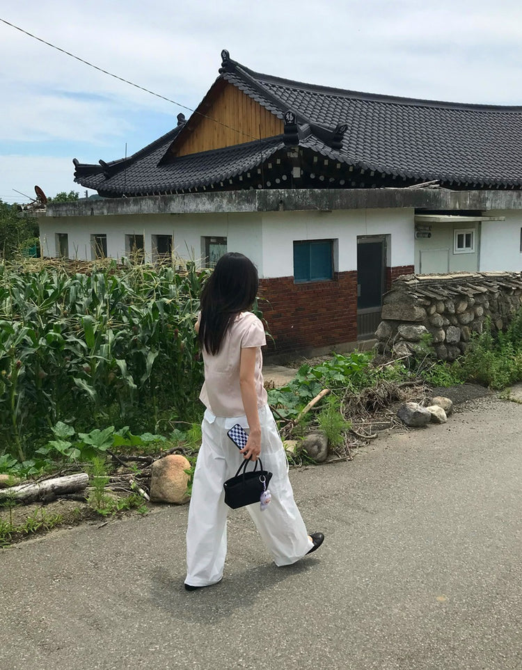 輕薄抽繩口袋寬鬆工裝褲