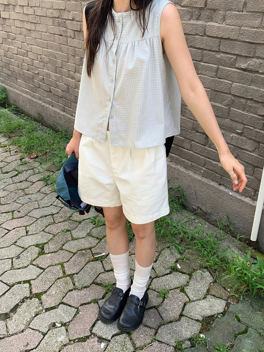 標籤細節寬鬆休閒短褲