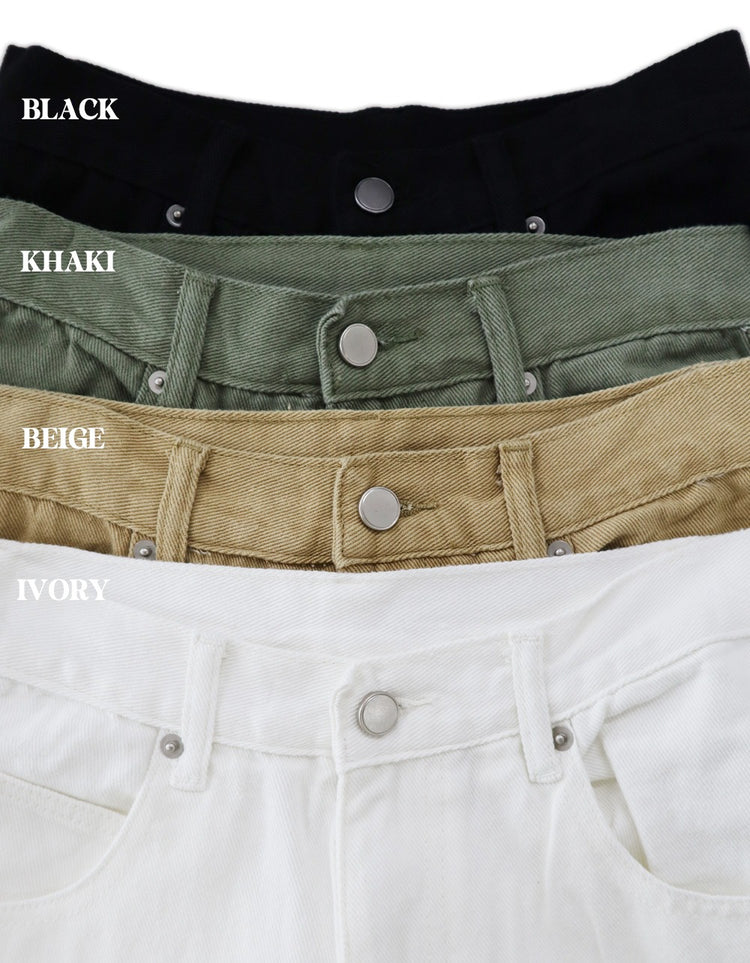 復古美色廓形工裝褲