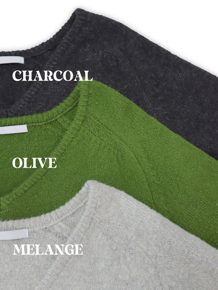 V領美肩線細節針織毛衣