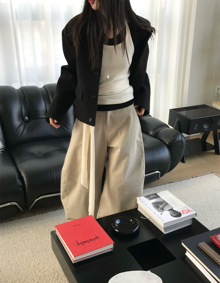 復古紋理翻領排鈕外套
