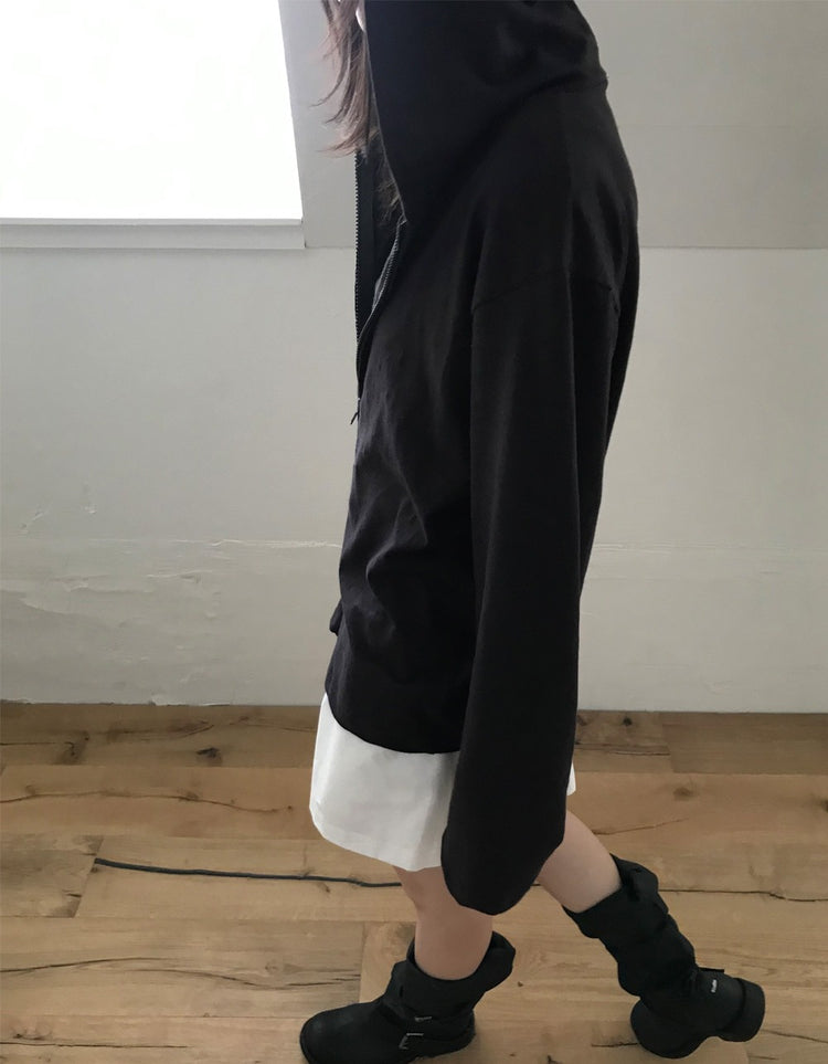 初秋雙拉鏈連帽外套
