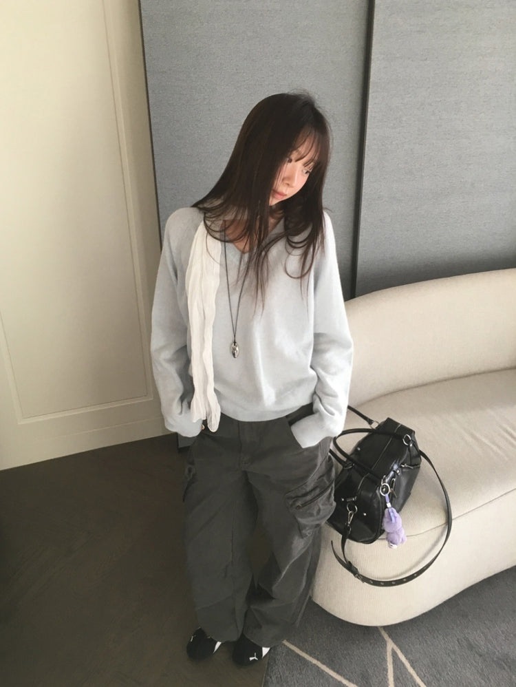 微透拉克蘭袖針織上衣