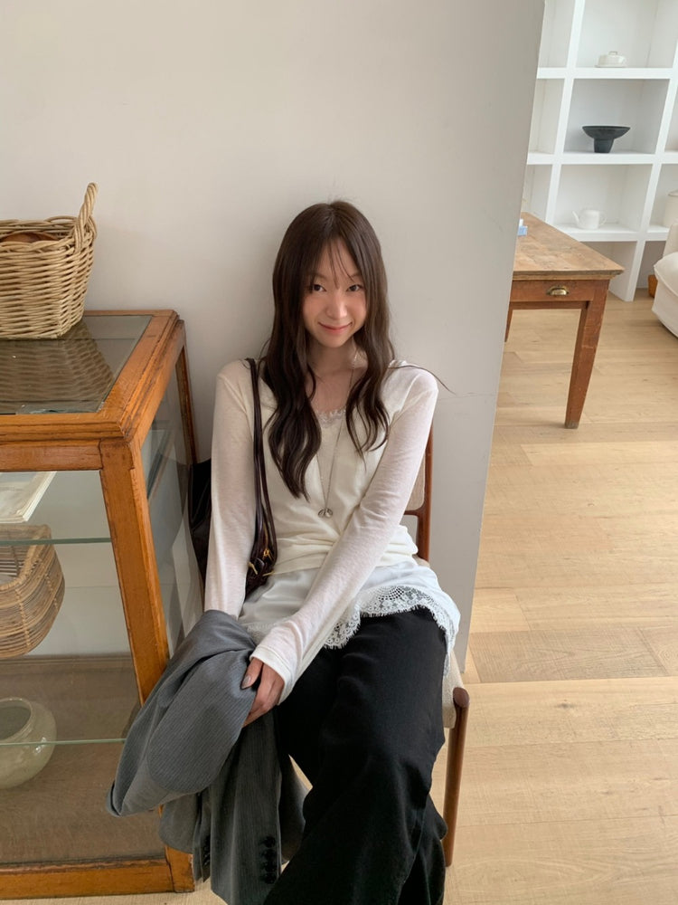 光澤感蕾絲邊修身連身裙