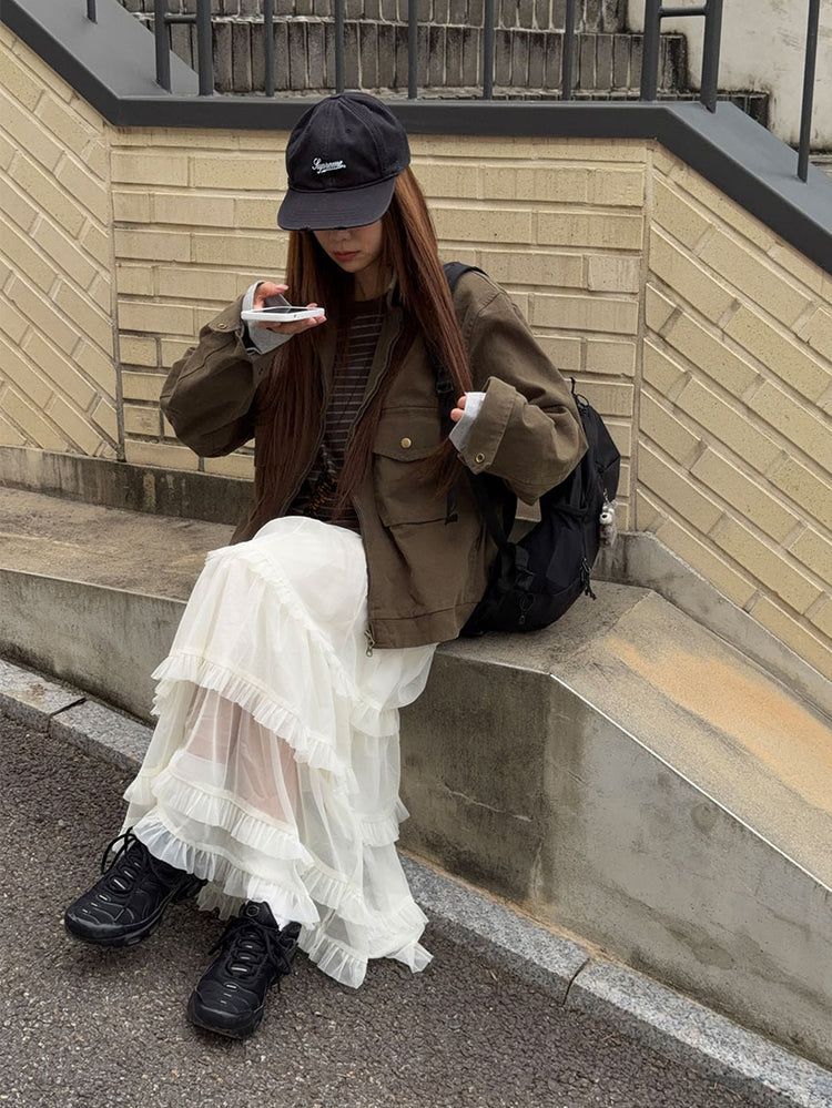 仙氣微透層次感傘型紗裙