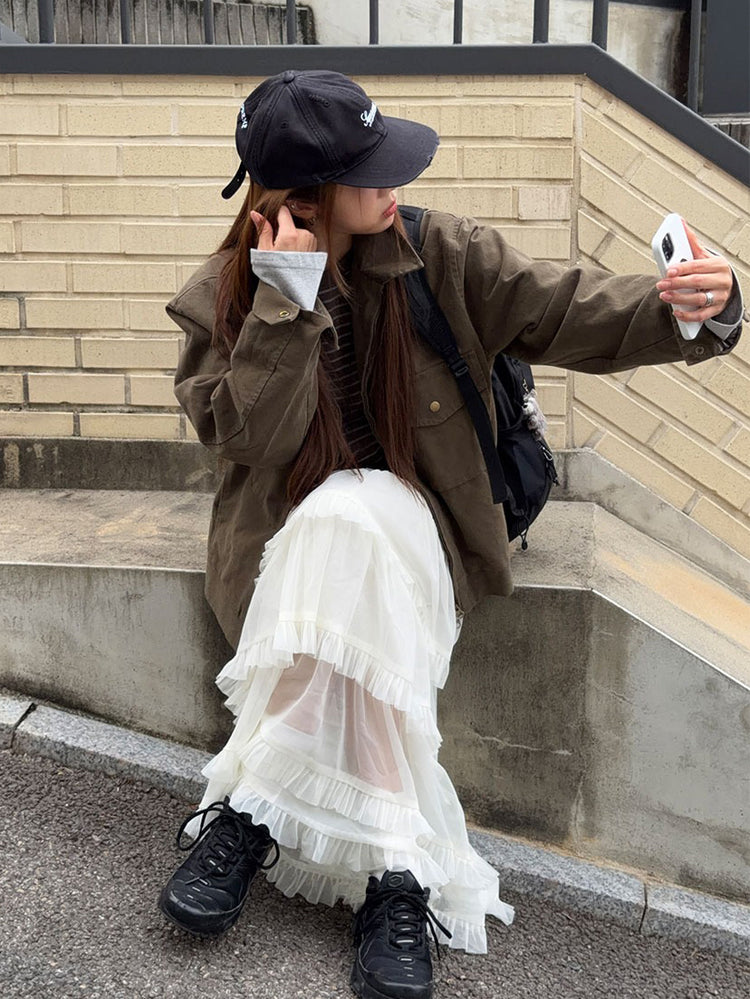 仙氣微透層次感傘型紗裙