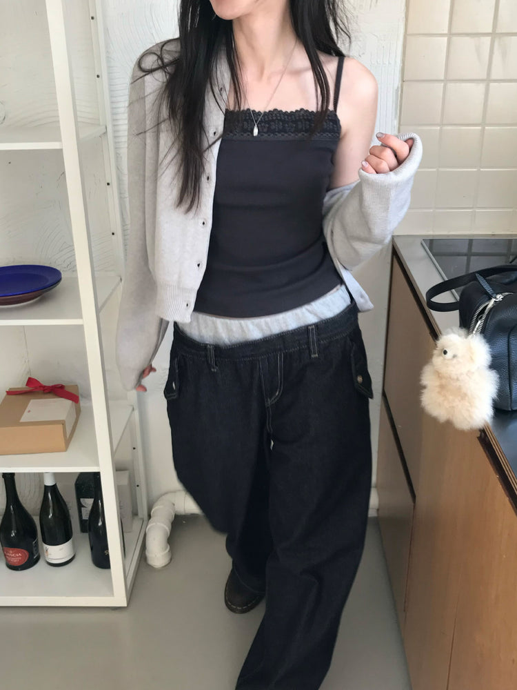 雙層褲頭細節牛仔褲